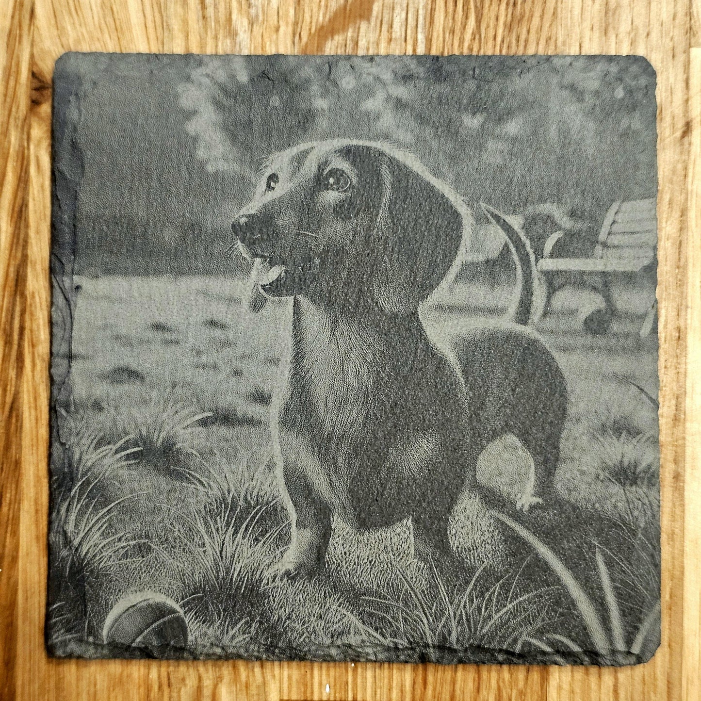 Happy Dachshund 4 Coaster Set