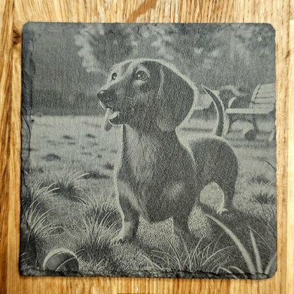 Happy Dachshund 4 Coaster Set