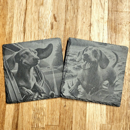 Happy Dachshund 4 Coaster Set