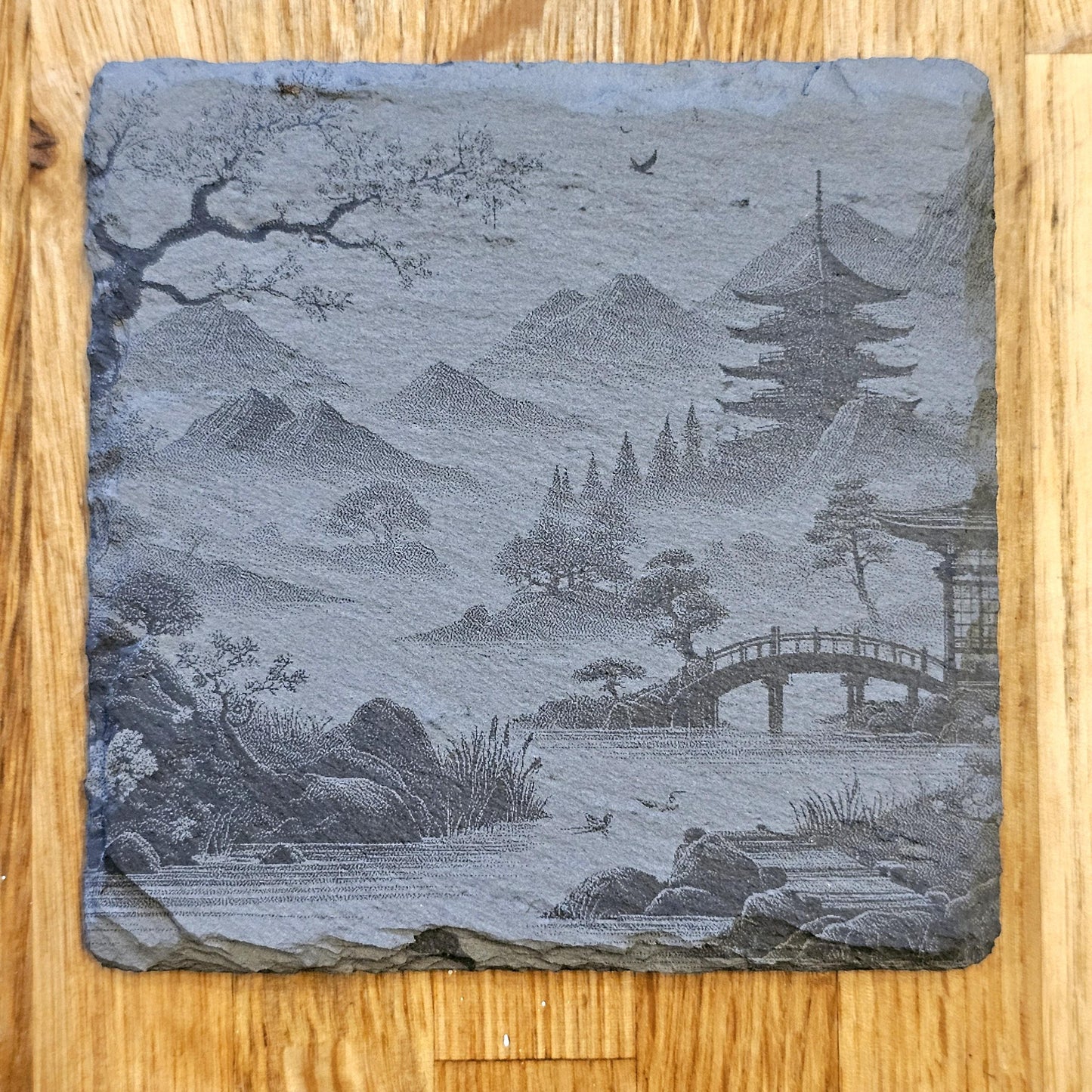 Japanese Landscape Art Coaster Set