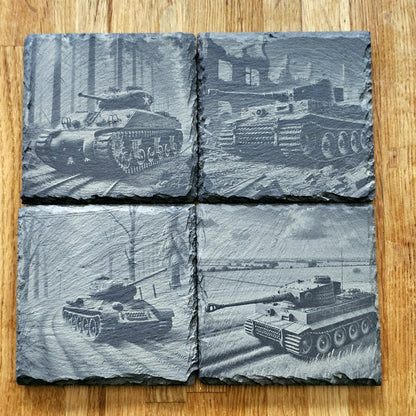 WWII Tanks 4 Coaster Set