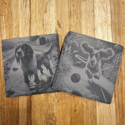 Happy Spaniel 4 Coaster Set