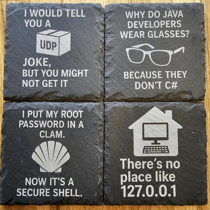 Programmer/Techie Jokes Coaster Set