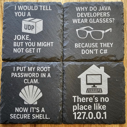Programmer/Techie Jokes Coaster Set