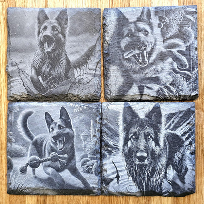 German Shepherd 4 Coaster Set