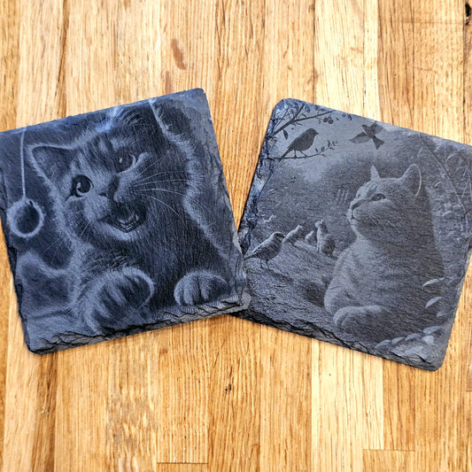 Happy Cat 4 Coaster Set