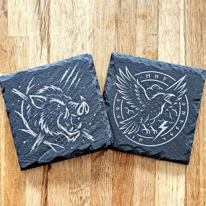 Norse Inspired Animal Art Coaster Set