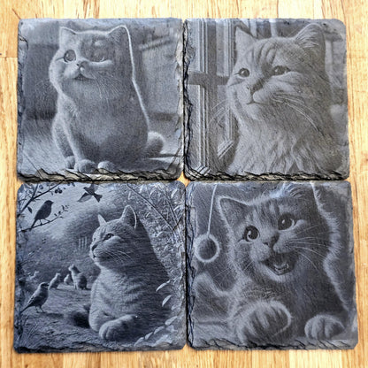 Happy Cat 4 Coaster Set