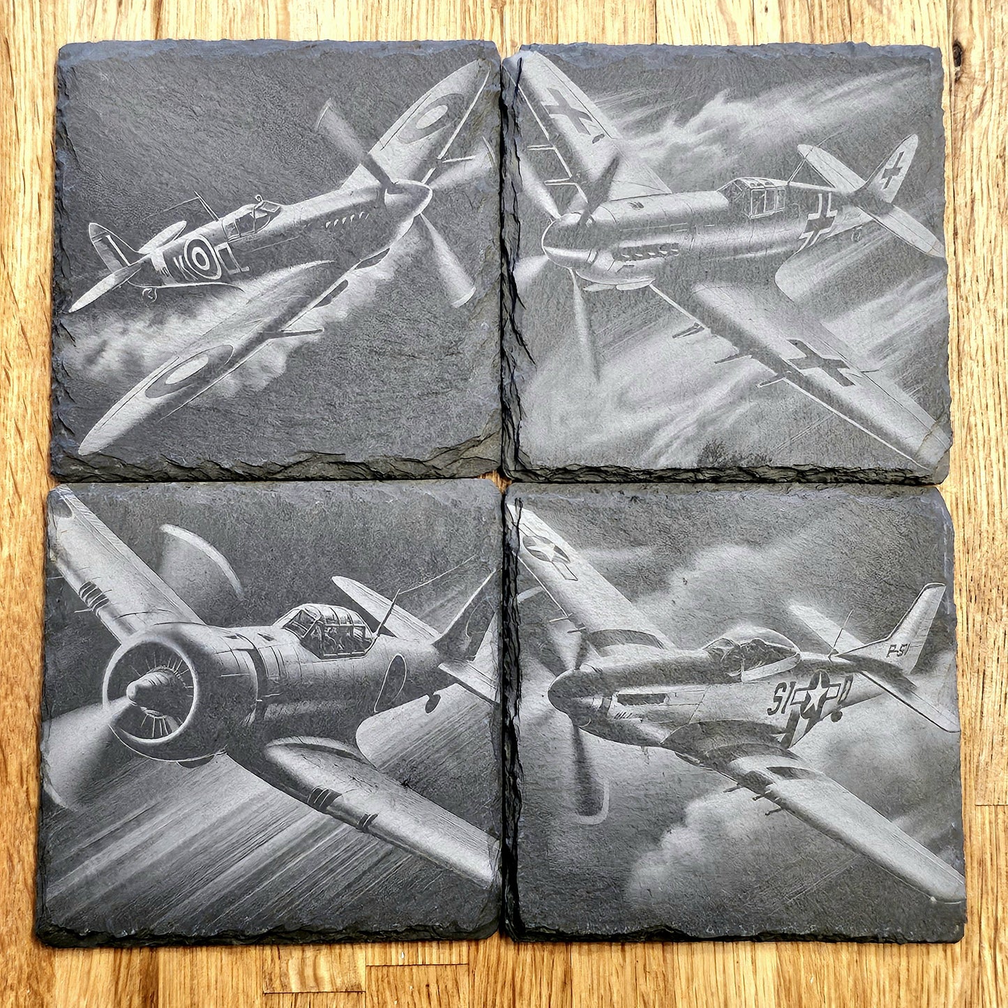 WWII Fighter Planes 4 Coaster Set