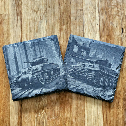 WWII Tanks 4 Coaster Set