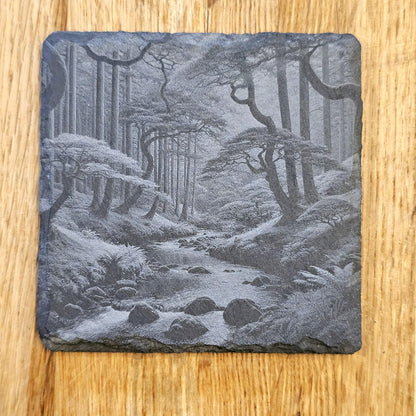 Japanese Landscape Art Coaster Set