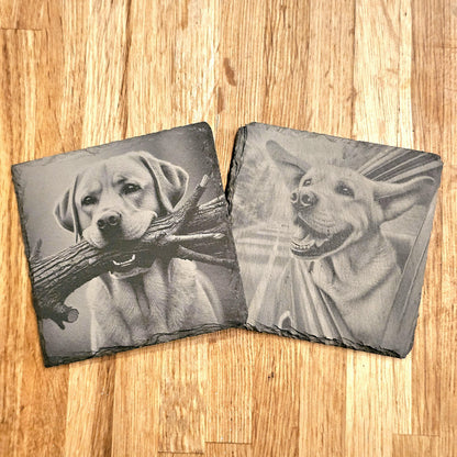 Happy Labrador 4 Coaster Set